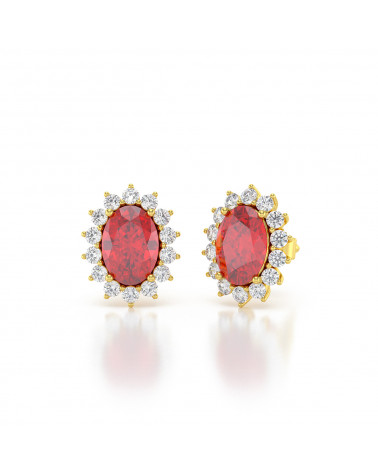 14K Gold Ruby Earrings ADEN - 3