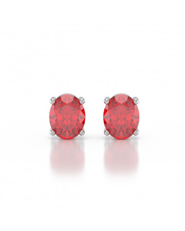 925 Silver Ruby Earrings ADEN - 1
