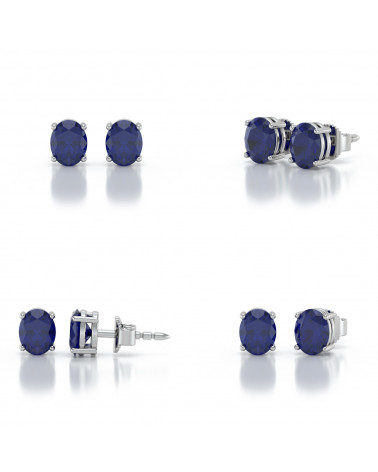 925 Silver Sapphire Earrings ADEN - 2