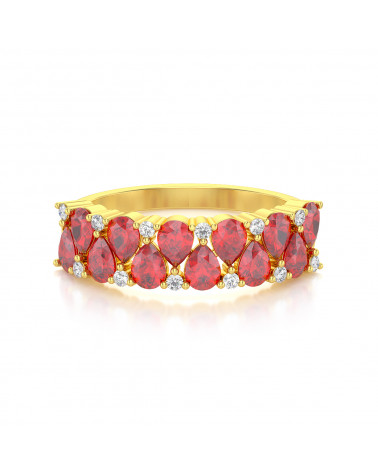 Bague Or Jaune Rubis et diamants 2.29grs ADEN - 3