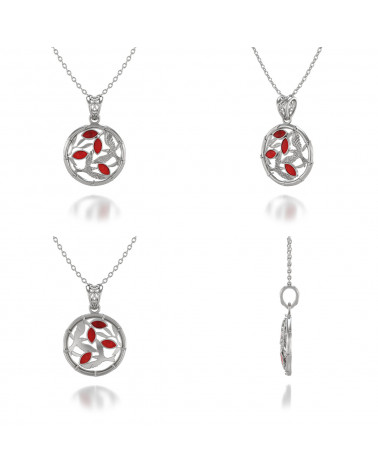 Colgante Coral Plata de Ley 925 ADEN - 2