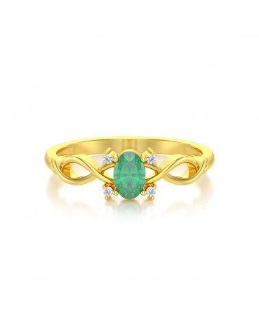 Anelli Oro Smeraldo diamanti ADEN - 3