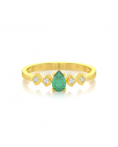 Gold Smaragd Diamanten Ringe 1.296grs ADEN - 3