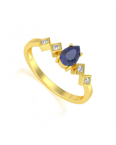 Gold Saphir Diamanten Ringe 1.296grs ADEN - 1