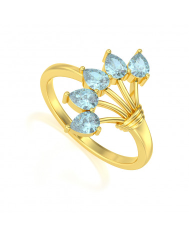 Gold Aquamarine Ring ADEN - 1