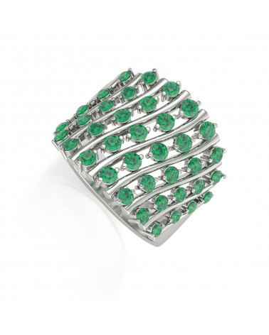 Bague Emeraude sur Argent 925 6.92grs ADEN - 1