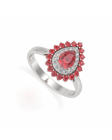 Anelli Rubino diamanti Argento 925 ADEN - 1