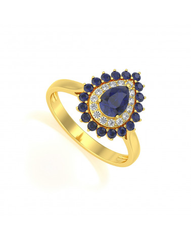 Gold Saphir Diamanten Ringe ADEN - 1