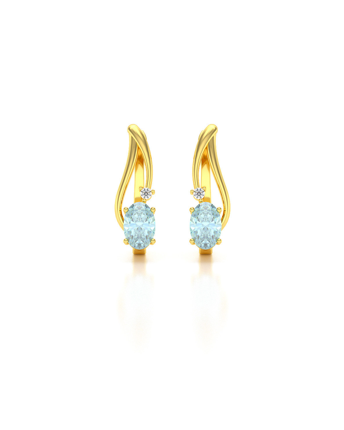 14K Gold Aquamarin Diamanten Ohrringe