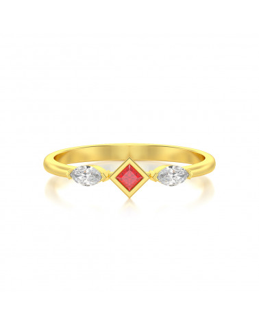 Anelli Oro Rubino diamanti ADEN - 3