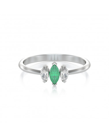 Gold Emerald Diamonds Ring ADEN - 3