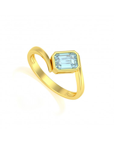 Gold Aquamarine Ring ADEN - 1