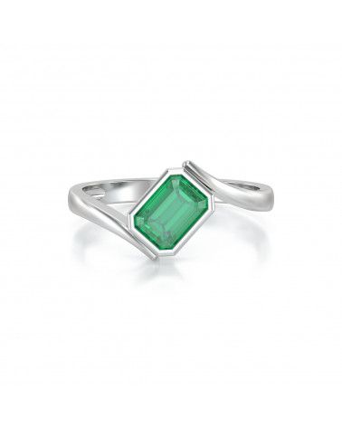 925 Silver Emerald Ring ADEN - 2