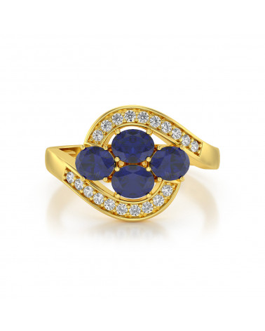 Gold Saphir Diamanten Ringe ADEN - 3