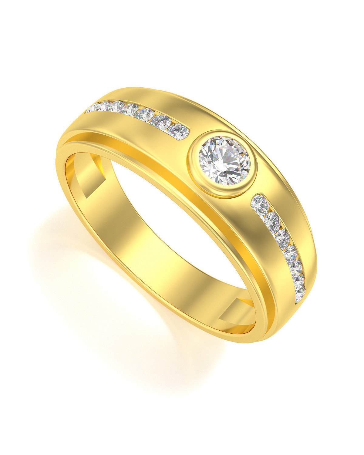 Gold Onyx Diamonds Biker Ring ADEN - 1