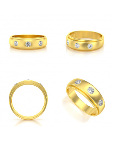 Gold Onyx Diamonds Biker Ring ADEN - 2