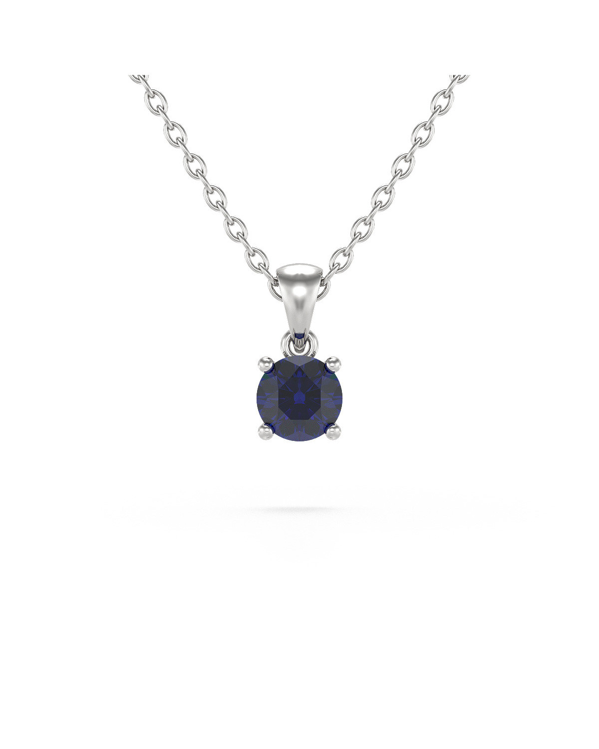 14K Gold Sapphire Necklace Pendant Gold Chain included