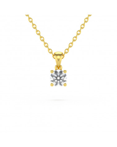 Collier Pendentif Or Jaune Diamant Chaine Or incluse 0.23grs ADEN - 1