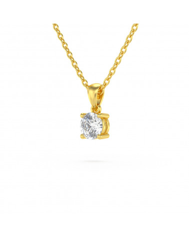 Collier Pendentif Or Jaune Diamant Chaine Or incluse 0.23grs ADEN - 3