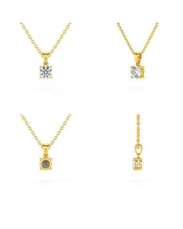 14K Gold Aquamarin Halsketten Anhanger Goldkette enthalten ADEN - 2