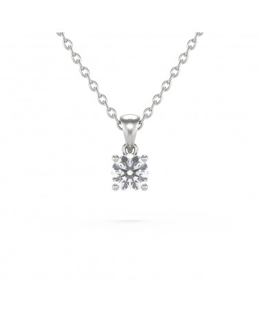 Collier Pendentif Diamant Chaine Argent 925 incluse 0.23grs ADEN - 1