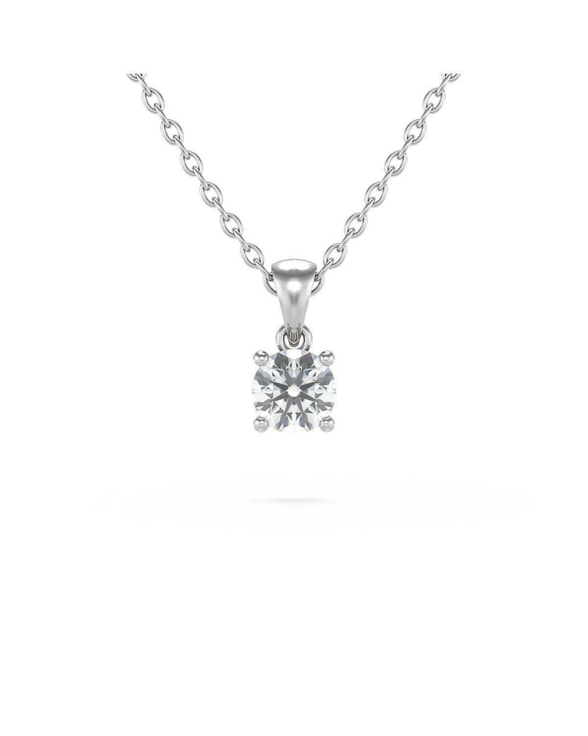 Collier Pendentif Diamant Chaine Argent 925 incluse 0.23grs