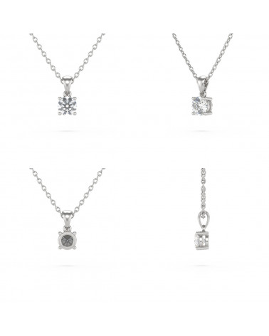 925 Silber Aquamarin Halsketten Anhanger Silberkette enthalten ADEN - 2