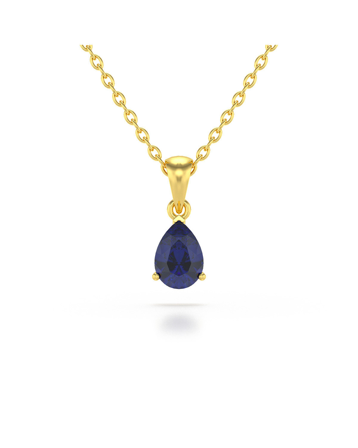 Pendentif Elsa - Or Jaune, Saphir Taille Poire
