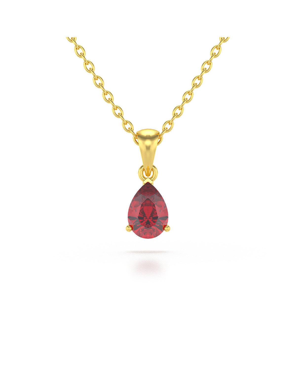 Pendentif Elsa - Or Jaune, Rubis Taille Poire