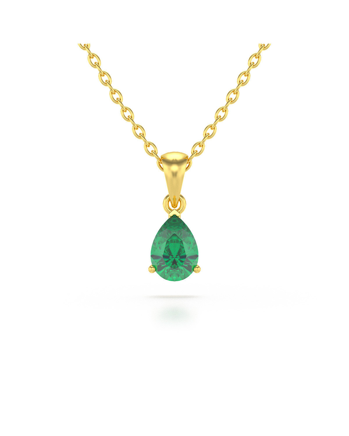 Pendentif Elsa - Or Jaune, Émeraude Taille Poire