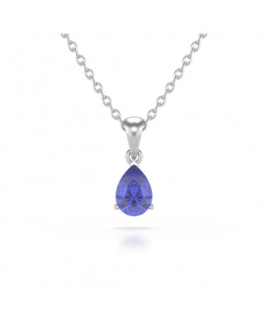 Gold Tanzanite Necklace Pendant Gold Chain included ADEN - 1