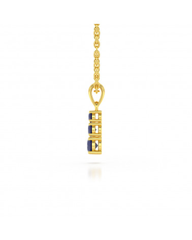 14K Gold Saphir Halsketten Anhanger Goldkette enthalten ADEN - 4