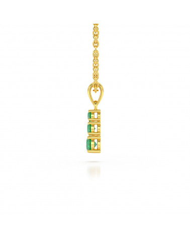Collar Colgante de Oro 14K Esmeralda Cadena Oro incluida ADEN - 4