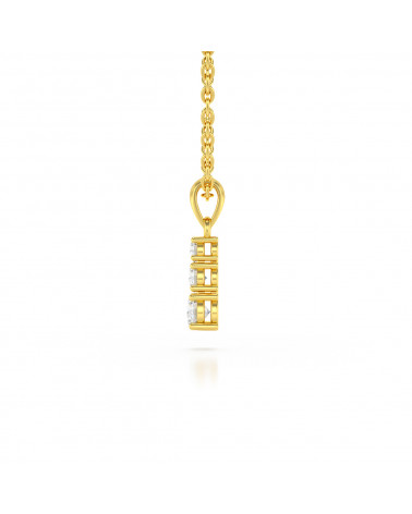 Collar Colgante de Oro 14K Diamante Cadena Oro incluida ADEN - 4