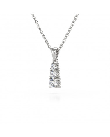 925 Silver Aquamarine Necklace Pendant Chain included ADEN - 3