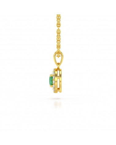 14K Gold Smaragd Diamanten Halsketten Anhanger Goldkette enthalten ADEN - 4