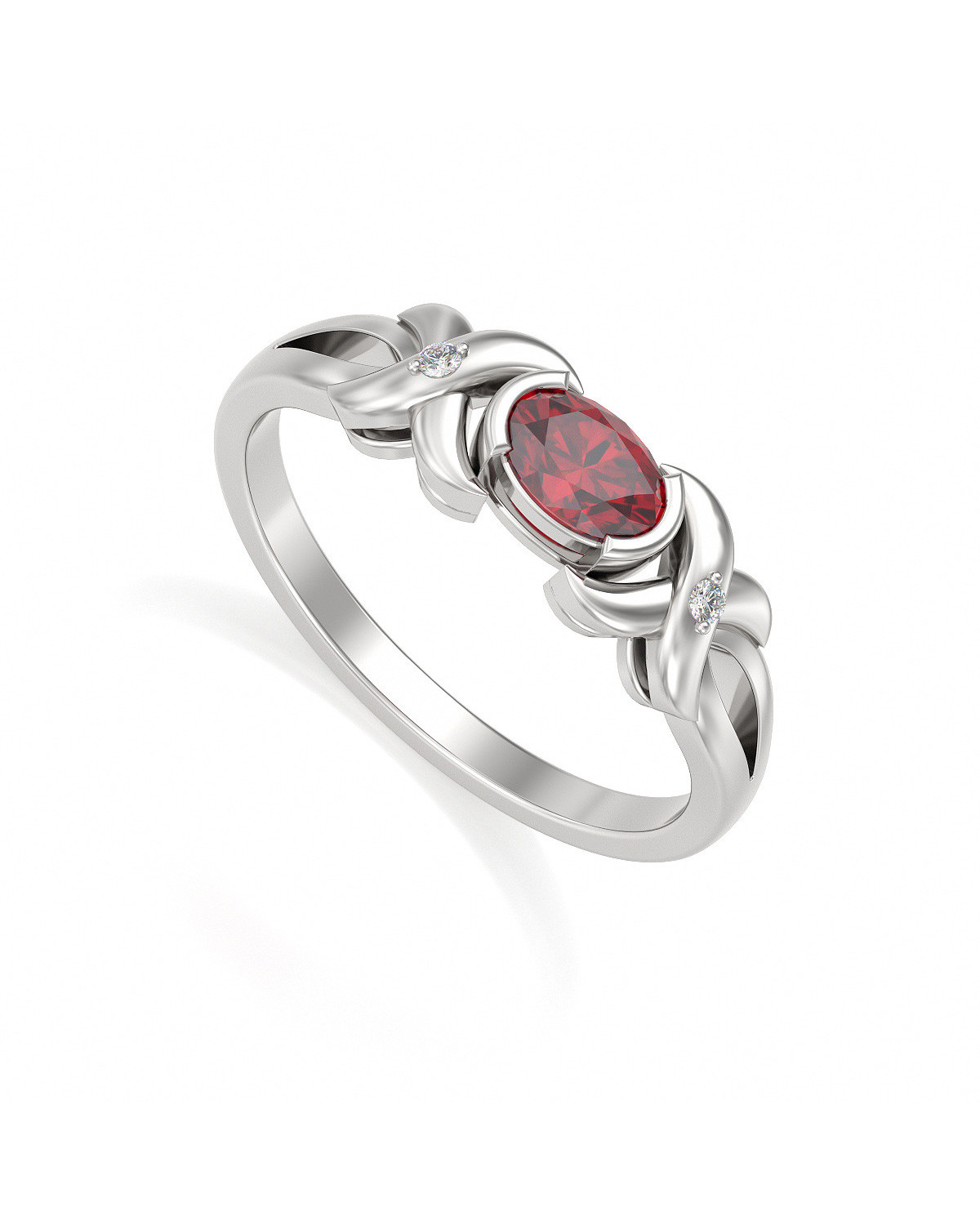 925 Sterling Silver ruby ring | Luxury jewelry