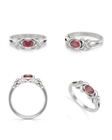 925 Sterling Silver ruby ring