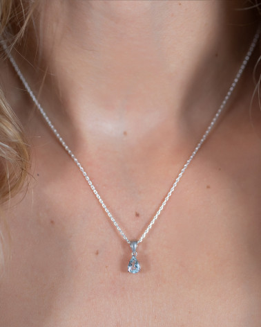 925 Silber Aquamarin Halsketten Anhanger Silberkette enthalten