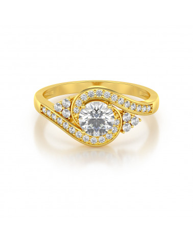 Gold Moissanite Diamonds Ring
