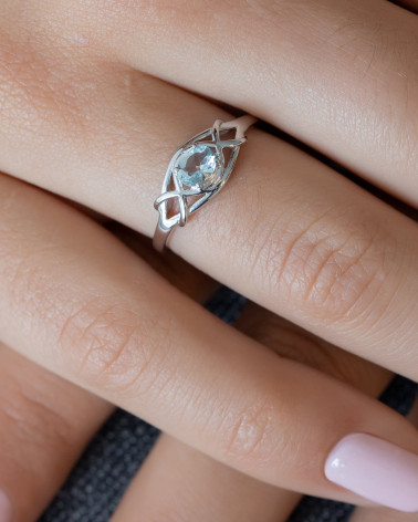 925 Silver Aqumarine Ring