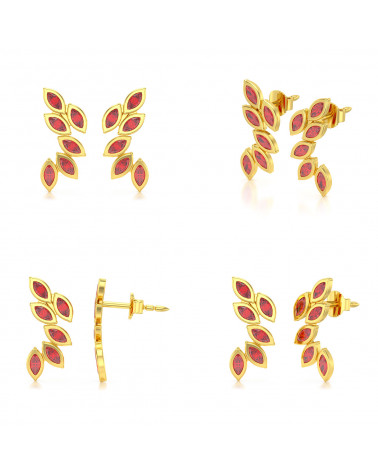 Gold Ruby Earrings