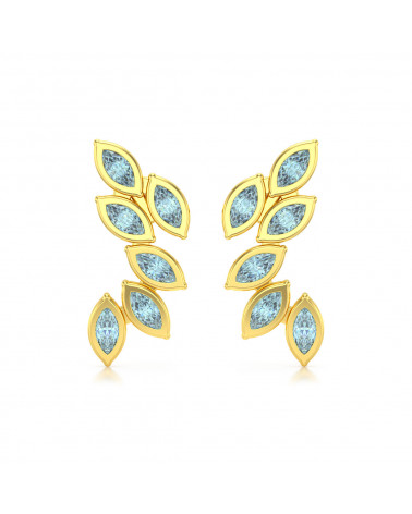 Gold Aquamarine Earrings