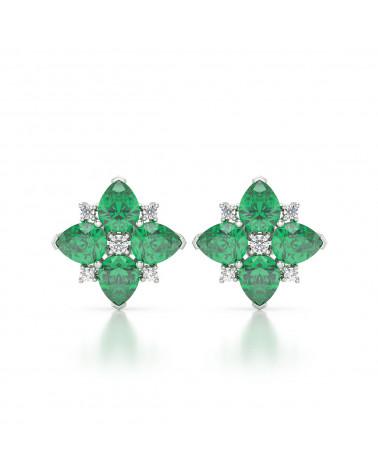 925 Silver Emerald Diamonds...