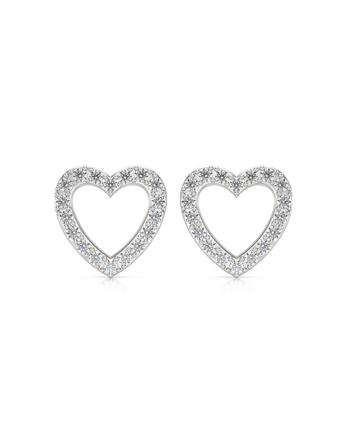 Boucles d'oreille Coeur Or Blanc Diamant 1.284grs