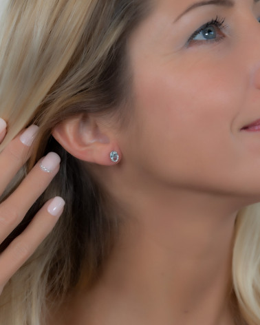 925 Silver Aquamarine Earrings