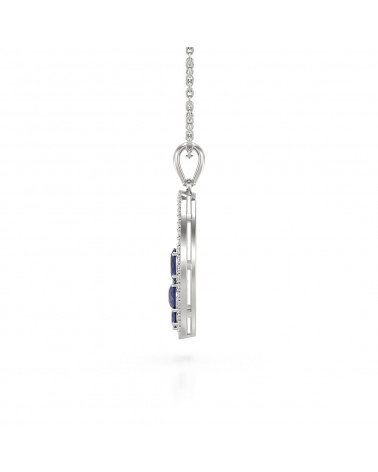 925 Silber Saphir Diamanten Halsketten Anhanger Silberkette enthalten