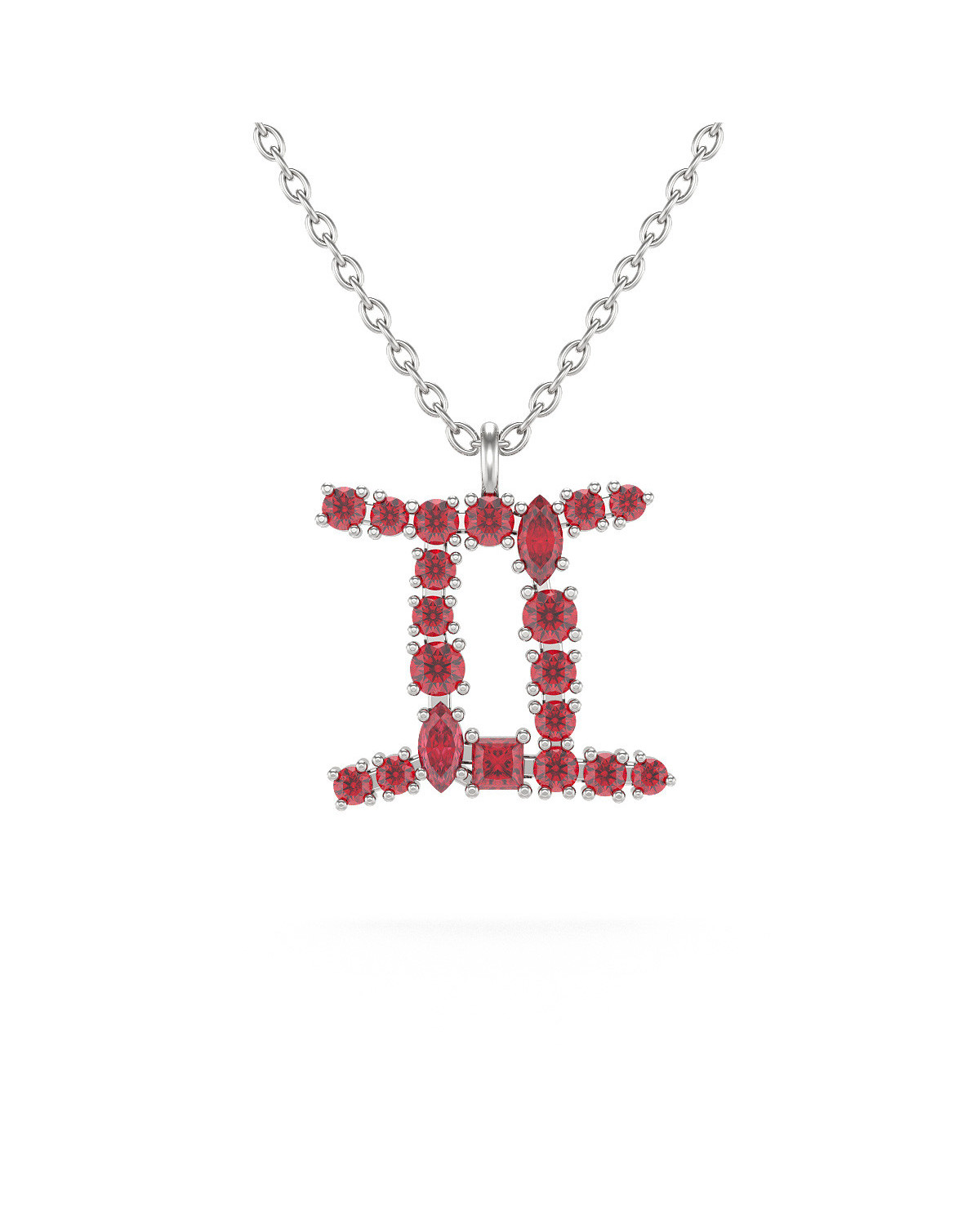 925 Silver Ruby Necklace Pendant Chain included