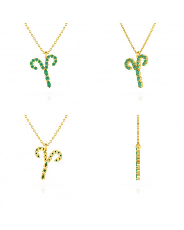 14K Gold Smaragd Halsketten Anhanger Goldkette enthalten