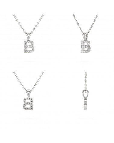 Colgante Pendente Diamanti Catena Argento inclusa